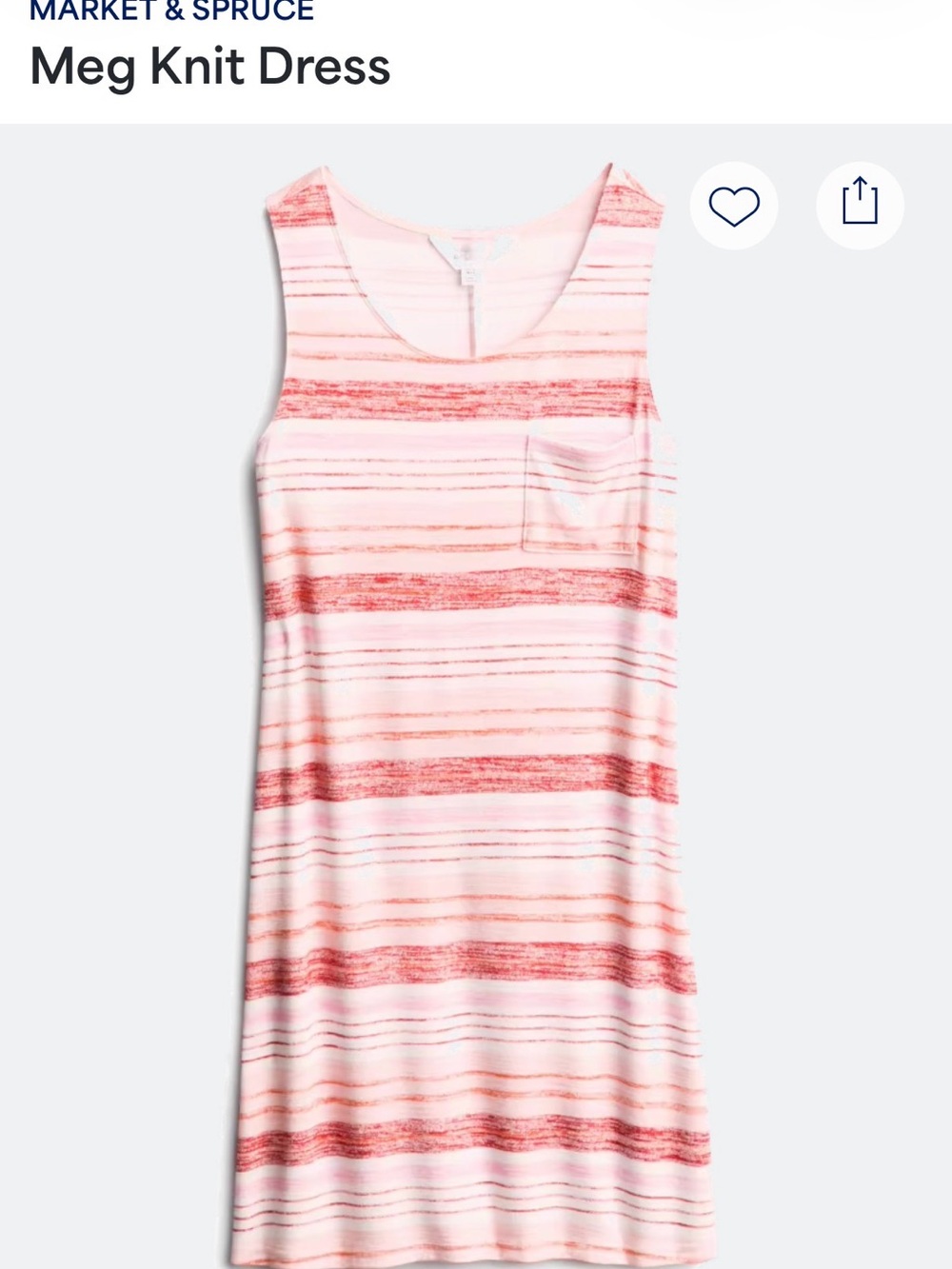 Market & Spruce Pink/Coral and White Striped casual dress